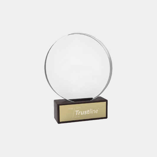 Engravable Round Glass Plaque Award