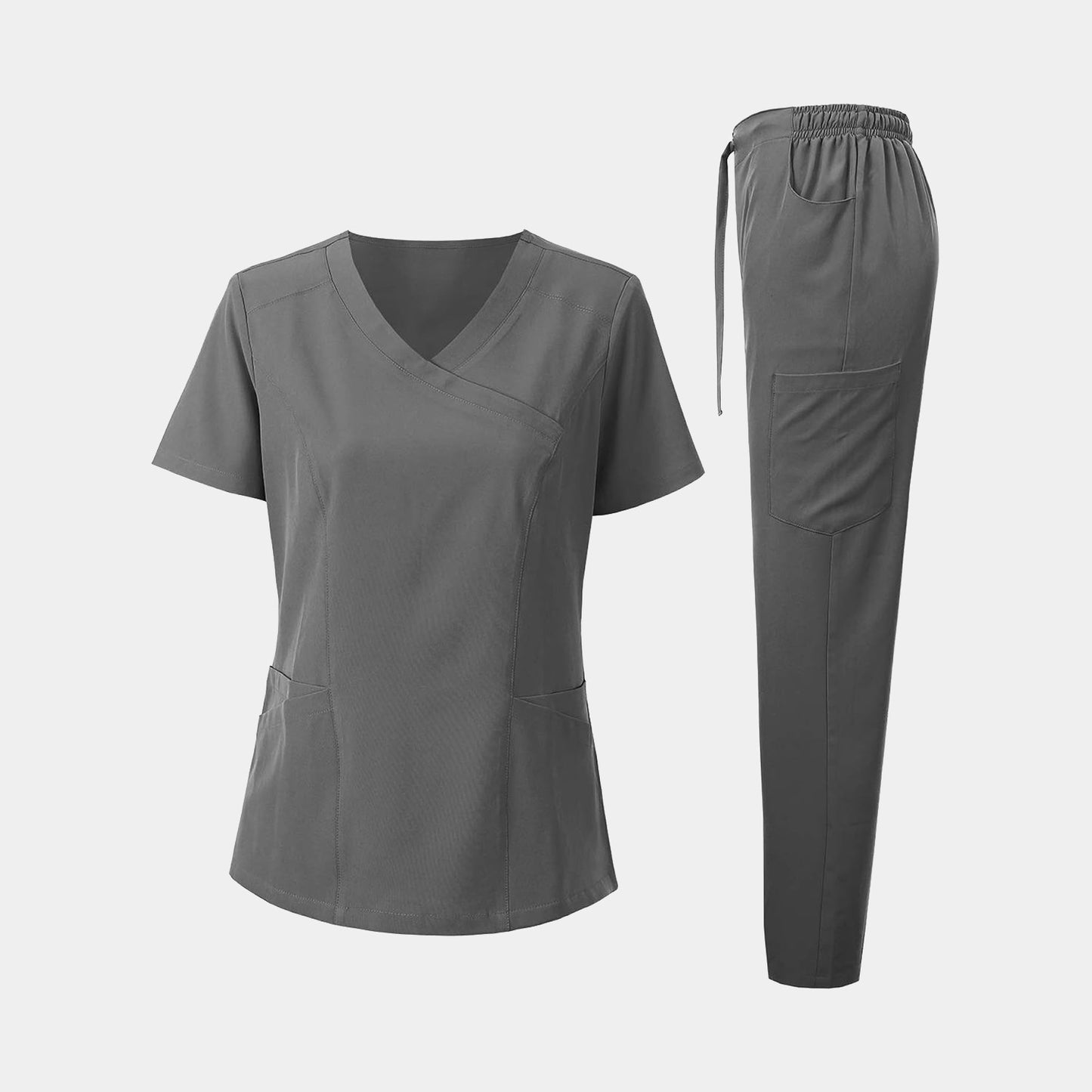 Female Modern Wrap V-Neck Scrubs